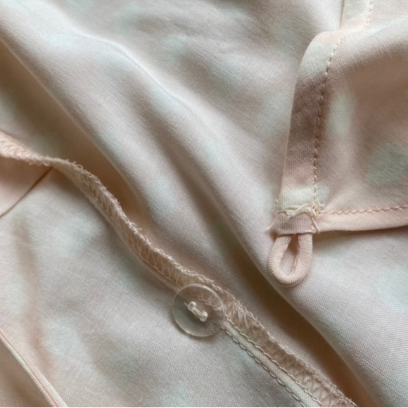 Pink Polka Dot Puff Sleeve Wrap Top - Picture 7 of 8